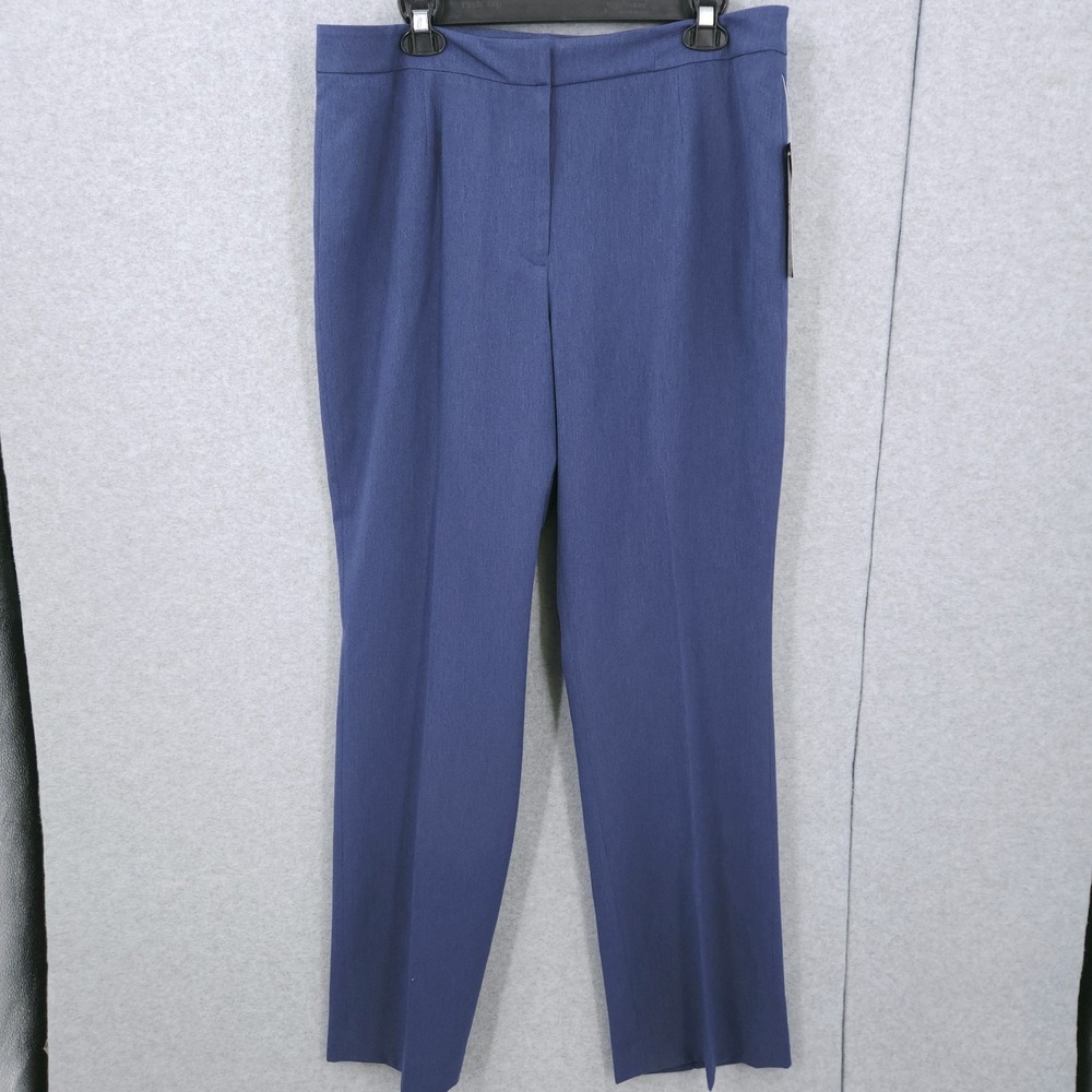 Le Suit Denim Blue Lined Straight Leg Dress Pants Trousers Womens Size 12 NWT